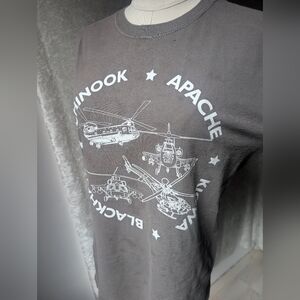 Helicopter Military Chinook Apache Blackhawk Long Sleeve Tee